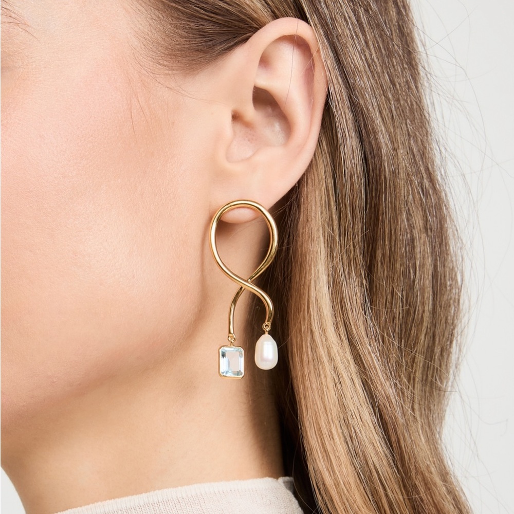 Lizzie Fortunato Gold and Pearl Drop Earrings